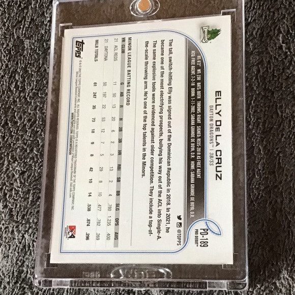 Elly de La Cruz RC 2022 Topps Pro Debut 1st Rookie Card-Cincinnati Reds - Picture 2 of 2